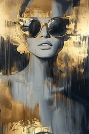 Portrait élégant femme artwork moderne sur Wilma Mesman