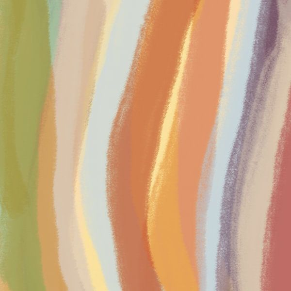 Modernes Abstraktes. Pinselstriche in Beige, Grün, Terra, Blau von Dina Dankers