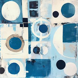 Abstrakte blaue Wellen und quadratische Formen von Color Square