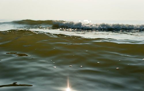Golven in het avondlicht
