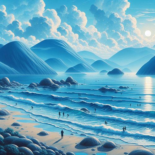 Abstrait surréaliste mer bleue ( 1 )