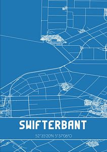 Blauwdruk | Landkaart | Swifterbant (Flevoland) van Rezona