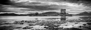 Castle Stalker in zwartwit