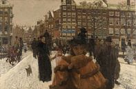 Die Singel Brücke in der Paleisstraat in Amsterdam, George Hendrik Breitner von Schilderijen Nu Miniaturansicht