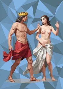 Jupiter und Callisto Low Poly