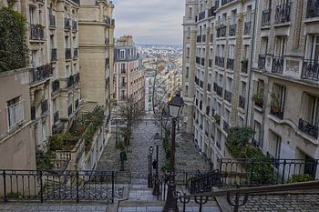 De trappen van Montmartre uitzicht over Parijs