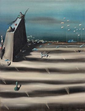 Yves Tanguy - A large painting depicting a landscape by Peter Balan