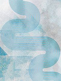 Japandi rainbow on gray by Mad Dog Art