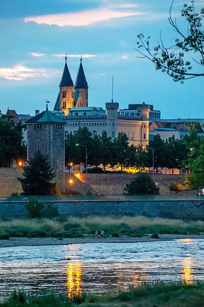 Magdeburg - view over the Elbe to Kiek in de Köken and Kloster Unser by t.ART
