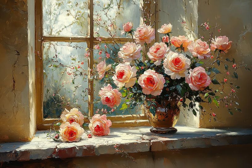 malerisches Stillleben mit Blumen von Egon Zitter