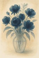 Bouquet indigo dans un vase