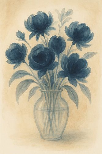 Indigobouquet in Vase