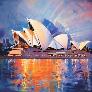 Opéra de Sydney bleu/mauve sur TheXclusive Art