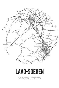 Laag-Soeren (Gelderland) | Karte | Schwarz-weiß von Rezona