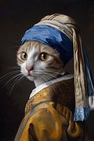 The kitty with the pearl earrings