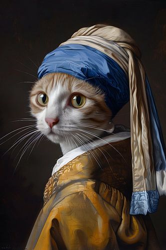 De kat met de pareloorbellen