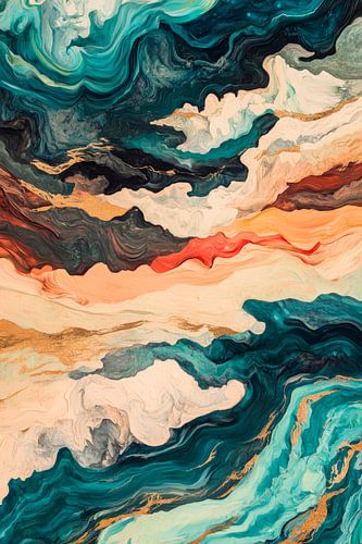 Abstracte golven en wolkenformaties