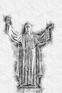 Christus-Statue (Zeichnung) von Art by Jeronimo