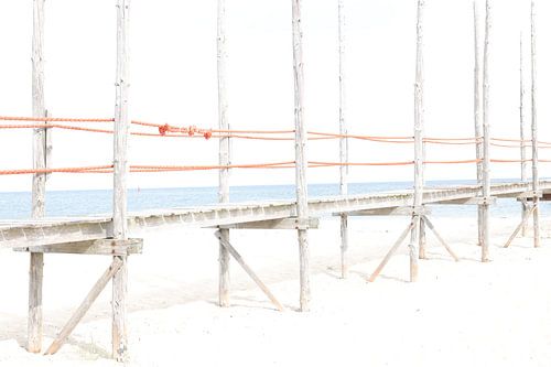 Jetty wadden ferryTexel-Vlieland in high key