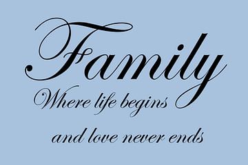 Tekst | Family | Licht blauw van Sandra Hazes