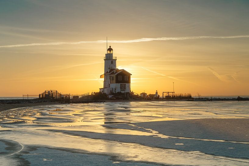 Sunrise at the Horse of Marken by Menno Schaefer