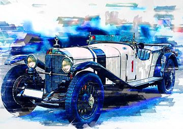 Mercedes Benz oldtimer (aquarel paint). van Bert Hooijer