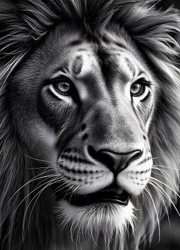 TW living - black white photo - lion 3 by TW living
