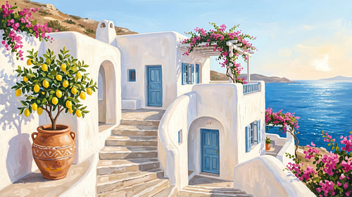 Sonnenverwöhnte griechische Villa „Coastal Steps“