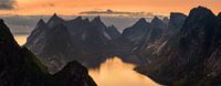 Kjerkfjorden sunset van Wojciech Kruczynski thumbnail