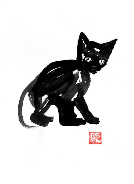 zwarte kat van Péchane Sumie