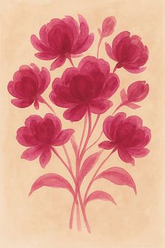 Magentafarbener Pfingstrosenstrauß