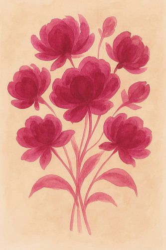 Magentafarbener Pfingstrosenstrauß