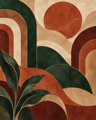 Retro Abstract Landschap