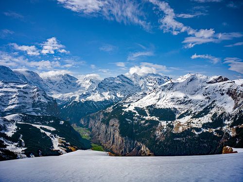Uitzicht vanaf Männlichen in de Lauterbrunnen vallei