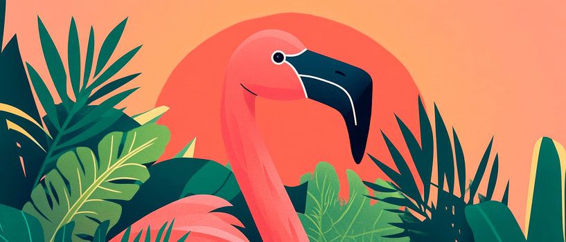 Flamingo in the jungle - colourful presentation by Poster Art Shop