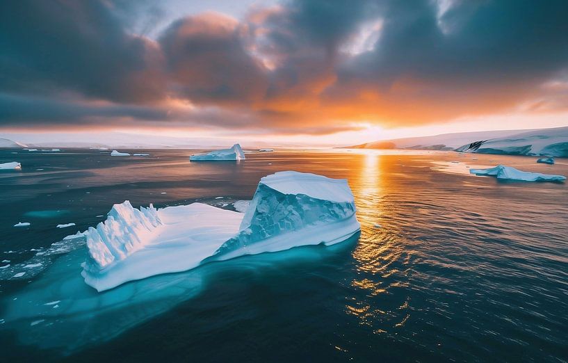 Eisiger Flusslauf von fernlichtsicht