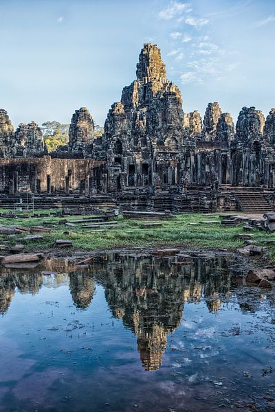 Ruinen des Bayon-Tempels in Angkor Wat, Kambodscha von Wout Kok
