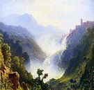 De watervallen van Tivoli, CARL MORGENSTERN, 1835 van Atelier Liesjes thumbnail