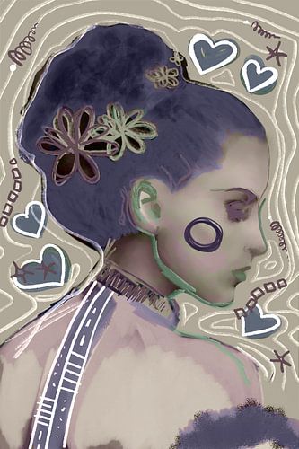 Portret van een vrouw in Pop Art stijl