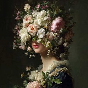 Sie trägt Blumen