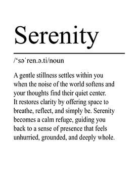 Serenity Definition – White by WordsThatInspire