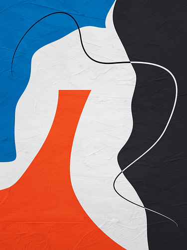 Minimalist abstract art featuring organic shapes in warm, colourful tones.
