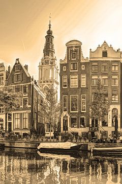 Südliche Kirche Amsterdam Niederlande Sepia