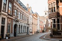 The empty Wijnstraat in Dordrecht