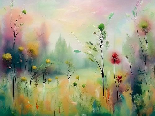 Blühende Gräser am Straßenrand