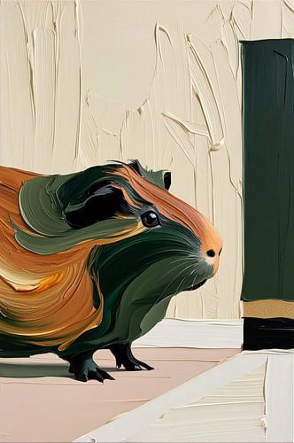 Kleurrijke abstracte cavia schilderij