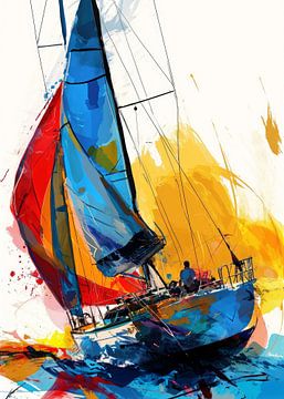 Art sportif de la voile #sailing #yacht sur JBJart Justyna Jaszke
