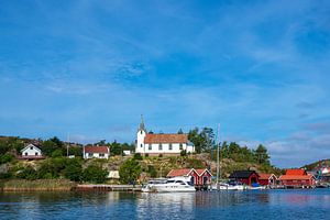 Blick auf den Ort Hamburgsund in Schweden