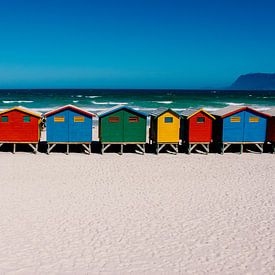 Muizenberg : maisons de plage colorées - Afrique du Sud : tirage photo de voyage sur Freya Broos