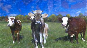Des vaches dans un tableau sur Atelier Liesjes